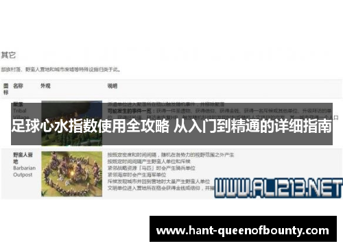 足球心水指数使用全攻略 从入门到精通的详细指南